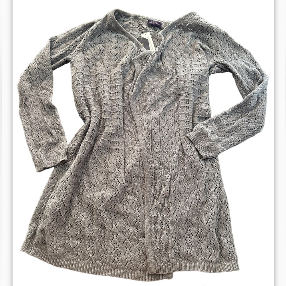 Artesia Grey Knit Long Cardigan